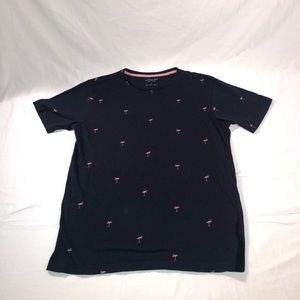 Men’s Cactus Man All Over Flamingo Pattern Short Sleeve T-Shirt Size Small Blue